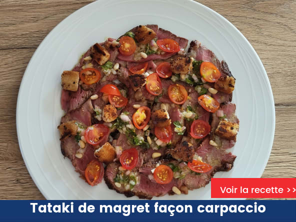 Tataki de magret façon carpaccio